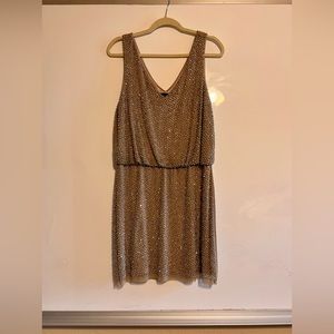 Elegant and sexy nude cocktail dress